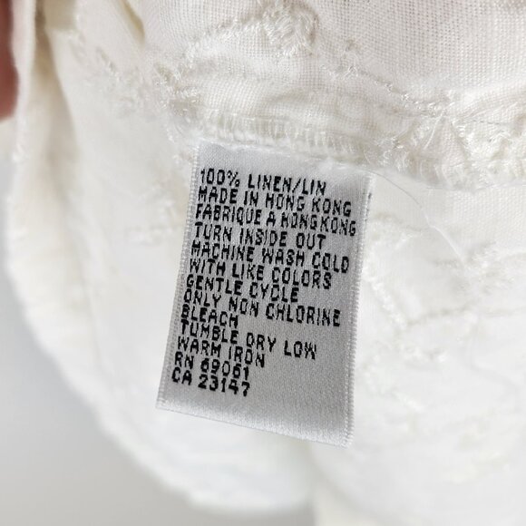 Talbots 100% Irish Linen Floral Embroidered Tank Top sz MP - Picture 8 of 8